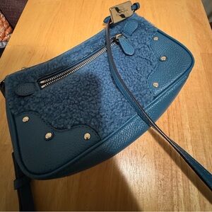 Coach Blue Leather and Shearling Sherpa Women's Bag